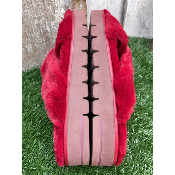 Stuart Weitzman Roza Lift Slide Chill Sandals Slippers Faux Fur Women's 8.5B - Picture 8 of 9